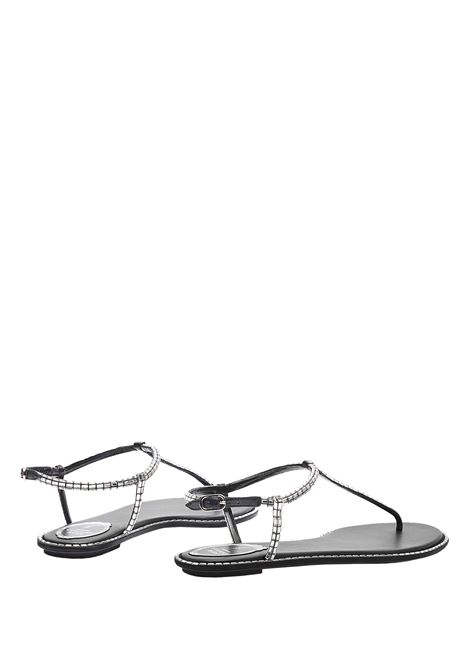 Sandali Bassi Diana Neri Con Strass e Perle RENE' CAOVILLA | C12377-010-R001V065